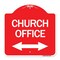 Signmission Church Parking W/ Bidirectional Arrow, Red & White Aluminum Sign, 18" x 18", RW-1818-24273 A-DES-RW-1818-24273 - alternate 1